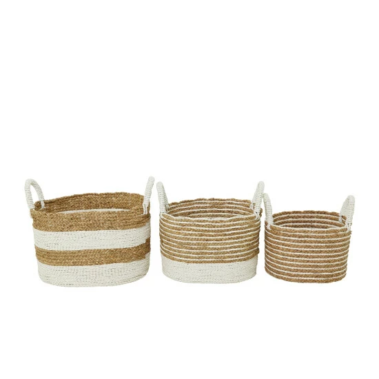 Buy 🛒 Studio 350 Brown Seagrass Bohemian Storage Basket ( Set Of 3) - S/3 19", 16", 13"W 🛒 - Image 4