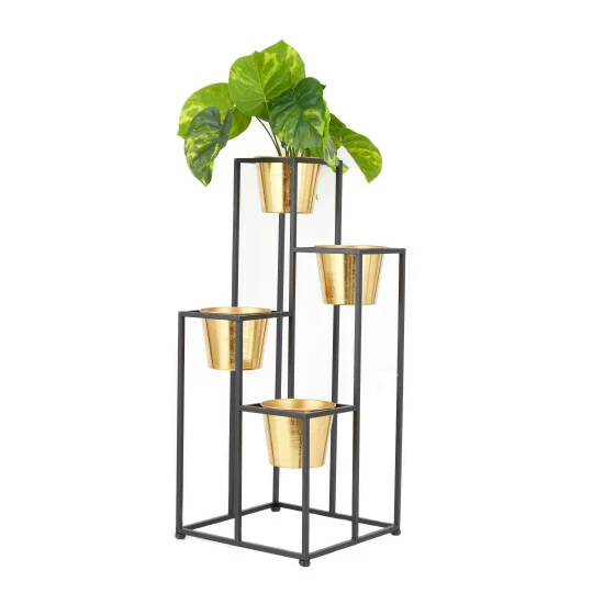 Best Pirce 💯 Studio 350 Black Metal Glam Planter - 13"L X 13"W X 30"H 🎁 - Image 2