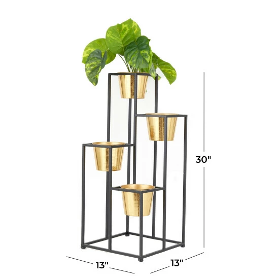 Best Pirce 💯 Studio 350 Black Metal Glam Planter - 13"L X 13"W X 30"H 🎁 - Image 7