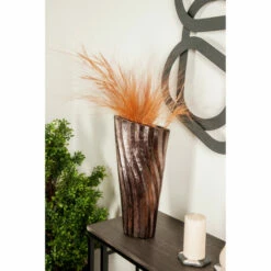 Outlet 🎁 Studio 350 Brown Aluminum Modern Vase, 19" X 9" X 4" 🎁