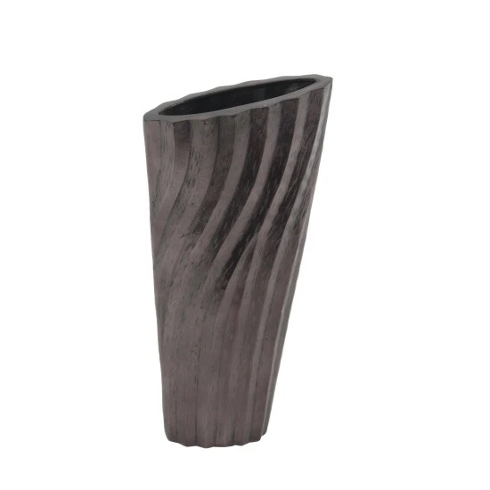 Outlet 🎁 Studio 350 Brown Aluminum Modern Vase, 19" X 9" X 4" 🎁 - Image 2