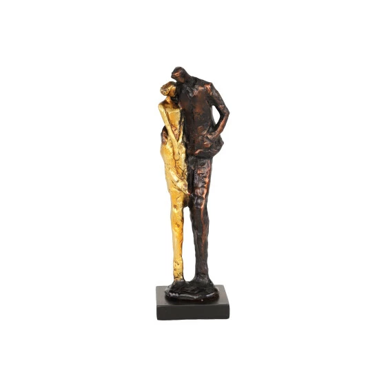 Coupon 😀 Studio 350 Tall Metallic Bronze & Gold Human Figurines Embracing Sculpture On Black Base, 4 X 13 ✨ - Image 4