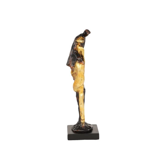 Coupon 😀 Studio 350 Tall Metallic Bronze & Gold Human Figurines Embracing Sculpture On Black Base, 4 X 13 ✨ - Image 5