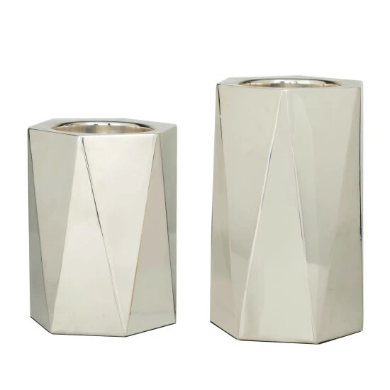 Buy 🔥 Studio 350 Stainless Steel Glam Candle Holder (Set Of 2) - S/2 10", 8"H Gold 😀 - Image 6