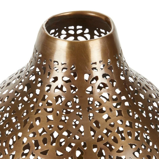 Flash Sale ๐งจ Studio 350 Round Gold Metal Vase With Geometric Cutouts 10" X 17" - 10 X 10 X 17 ๐ - Image 3