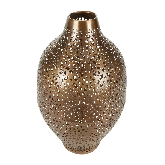 Flash Sale ๐งจ Studio 350 Round Gold Metal Vase With Geometric Cutouts 10" X 17" - 10 X 10 X 17 ๐ - Image 5