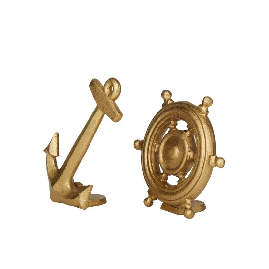 Hot Sale โจ Studio 350 Gold Aluminum Nautical Ship Sculpture (Set Of 2) - S/2 6", 7"H ๐ - Image 3
