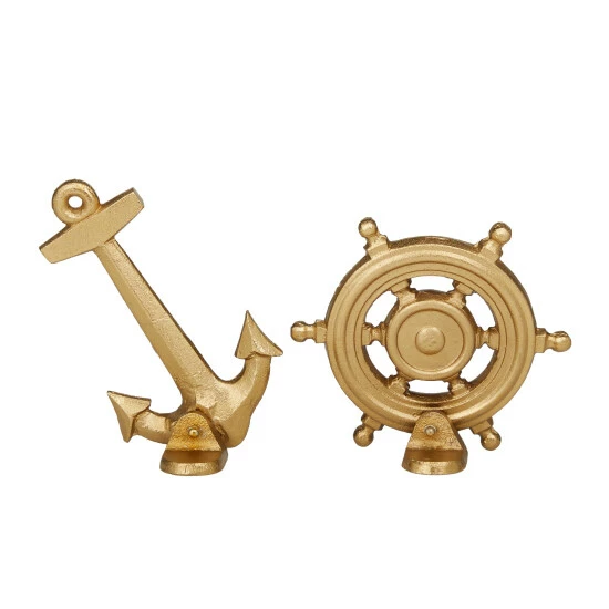 Hot Sale โจ Studio 350 Gold Aluminum Nautical Ship Sculpture (Set Of 2) - S/2 6", 7"H ๐ - Image 7