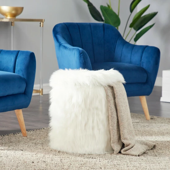 Buy 🔥 Studio 350 White Wood Contemporary Storage Stool 18 X 16 X 16 - 16 X 16 X 18 🎉