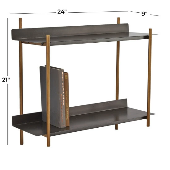 Best Sale 🤩 Studio 350 Grey Metal Modern Wall Shelf - 21.20x24.10x9.10 💯 - Image 6