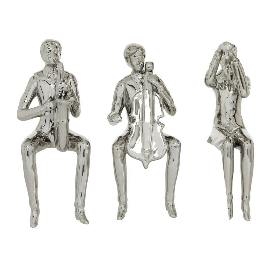Best reviews of 👍 Studio 350 Silver Ceramic Traditional Sculpture People (Set Of 3) - 4 X 5 X 9 ✨ - Image 4