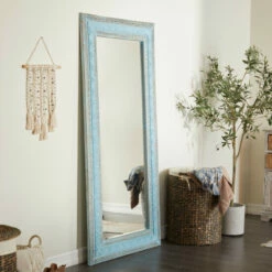 Cheapest ❤️ Studio 350 Turquoise Wood Country Cottage Wall Mirror 👍
