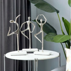 Deals 😍 Studio 350 Silver Terrazzo Modern Sculpture People (Set Of 3) - S/3 17.5", 16", 16.75"H 🔥