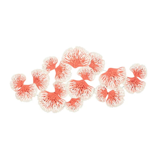 New 🔔 Studio 350 Coral Orange And White Metal Coastal Beach Sea Wall Art Sculpture 🌟 - Image 2