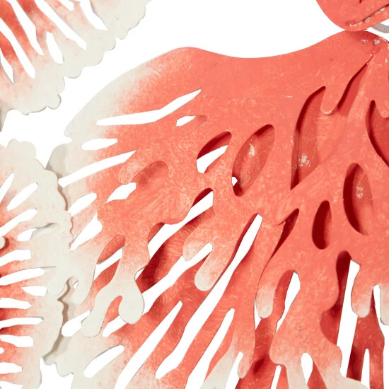 New 🔔 Studio 350 Coral Orange And White Metal Coastal Beach Sea Wall Art Sculpture 🌟 - Image 4