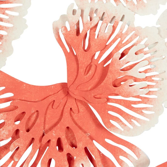 New 🔔 Studio 350 Coral Orange And White Metal Coastal Beach Sea Wall Art Sculpture 🌟 - Image 5