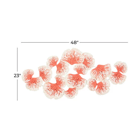 New 🔔 Studio 350 Coral Orange And White Metal Coastal Beach Sea Wall Art Sculpture 🌟 - Image 6