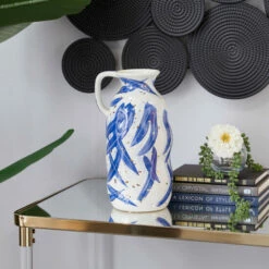 Flash Sale 🎉 Studio 350 Blue Ceramic Contemporary Vase 13 X 7 X 6 🤩
