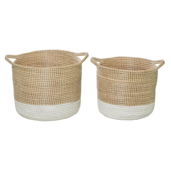 Best reviews of 🥰 Studio 350 Seagrass Contemporary Storage Basket (Set Of 2) Brown 🌟 - Image 2