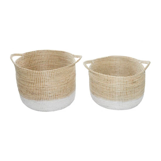 Best reviews of 🥰 Studio 350 Seagrass Contemporary Storage Basket (Set Of 2) Brown 🌟 - Image 3