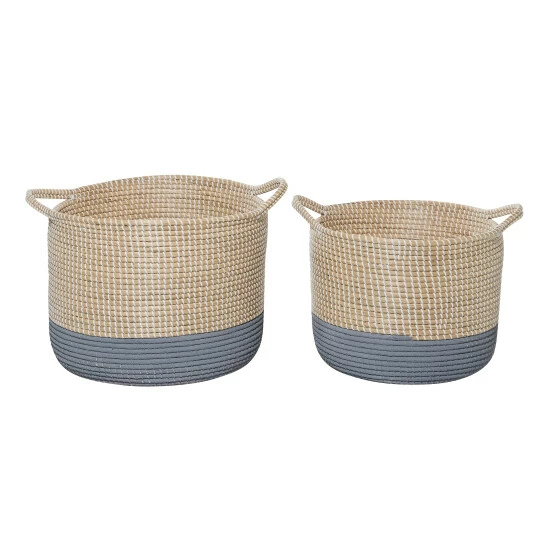 Best reviews of 🥰 Studio 350 Seagrass Contemporary Storage Basket (Set Of 2) Brown 🌟 - Image 8