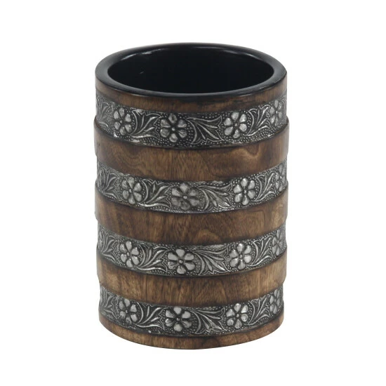 Discount 🌟 Studio 350 Brown Wood Rustic Candle Holder Set Of 3 8 X 6 X 6 😀