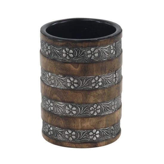 Discount 🌟 Studio 350 Brown Wood Rustic Candle Holder Set Of 3 8 X 6 X 6 😀 - Image 2