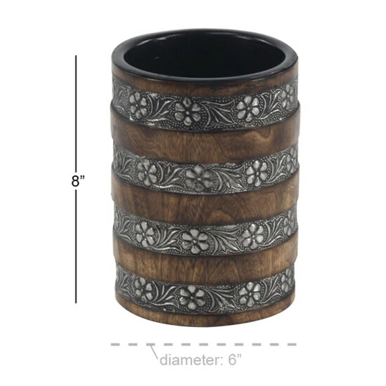 Discount 🌟 Studio 350 Brown Wood Rustic Candle Holder Set Of 3 8 X 6 X 6 😀 - Image 4
