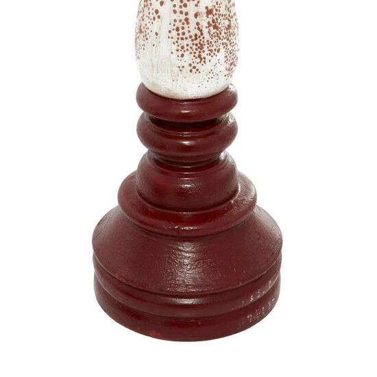 Outlet ๐ฏ Studio 350 Red Wood Farmhouse Candle Holder (Set Of 3) - 5 X 5 X 20 โ๏ธ - Image 5