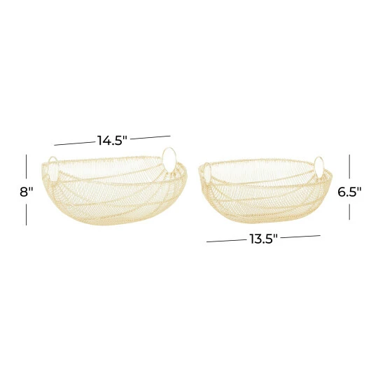 Top 10 🔥 Studio 350 Gold Iron Contemporary Decorative Bowl (Set Of 2) - 15 X 15 X 8 😉 - Image 6
