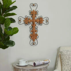 Cheap ❤️ Studio 350 Wood Traditional Cross Wall Decor - 18 X 1 X 24 Brown/black 🎉