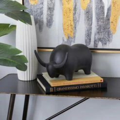 Best deal 🥰 Studio 350 Black Ceramic Contemporary Sculpture Bull 7 X 8 X 11 - 8 X 11 X 7 🌟