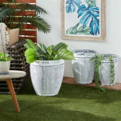 Cheapest 😉 Studio 350 White Iron Farmhouse Planter (Set Of 3) - 18 X 18 X 19Round 🔔