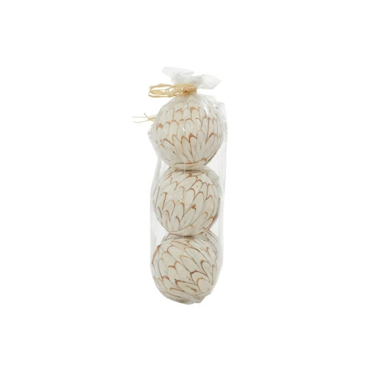 Promo ๐ Studio 350 White Dried Plant Material Coastal Orbs & Vase Filler (Set Of 2) - 8 X 4 X 14 Round ๐ - Image 3