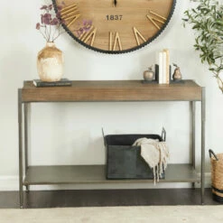 Best reviews of 🧨 Studio 350 Brown Metal Industrial Console Table - 49 X 14 X 32 🧨