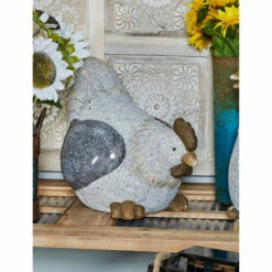 Budget 🛒 Studio 350 White Polystone Country Garden Sculpture Hen 13 X 16 X 11 - 16 X 11 X 13 ✔️