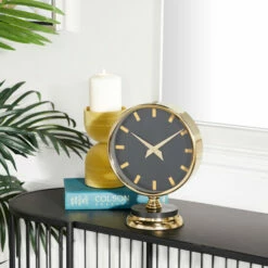 Best Sale 👍 Studio 350 Gold Stainless Steel Modern Clock 🎁