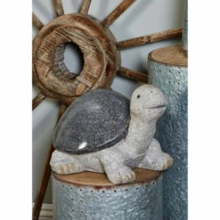 New ❤️ Studio 350 White Polystone Country Garden Sculpture Turtle 10 X 13 X 12 - 13 X 12 X 10 😉