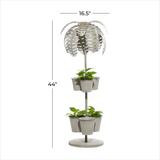 Budget 👍 Studio 350 Grey Metal Contemporary Planter 44 X 17 X 17 - 17 X 17 X 44 Round 🤩 - Image 5