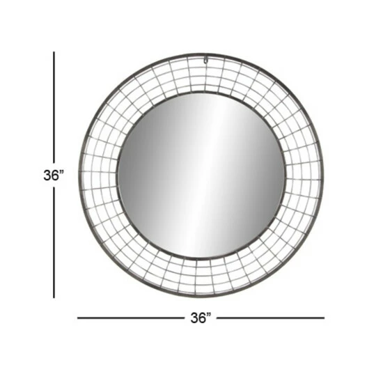 Outlet ⭐ Studio 350 Black Iron Industrial Wall Mirror 36 X 36 X 2 - 36 X 2 X 36Round ✔️ - Image 6