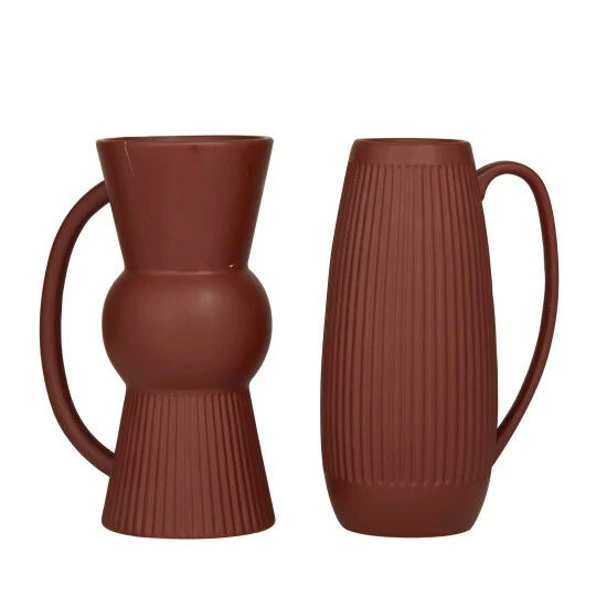 Coupon โญ Studio 350 Maroon Stoneware Contemporary Vase ( Set Of 2) ๐ฏ - Image 2