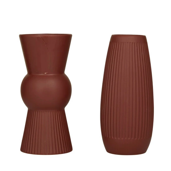 Coupon โญ Studio 350 Maroon Stoneware Contemporary Vase ( Set Of 2) ๐ฏ - Image 3