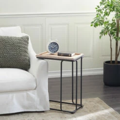 Outlet 🎉 Studio 350 White Ceramic Industrial Accent Table 26 X 20 X 13 - 20 X 13 X 26 ✨