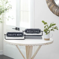 Best Sale 🥰 Studio 350 Black Iron Farmhouse Decorative Sign (Set Of 2) - 2 X 13 X 4 😀