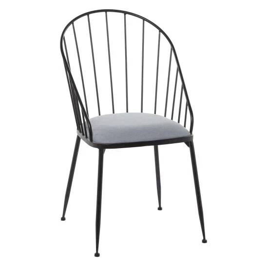 Flash Sale 🥰 Studio 350 Black Metal Dining Chair With Grey Cushion Seat 21" X 37" - 21 X 24 X 37 💯 - Image 2