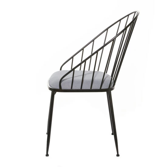 Flash Sale 🥰 Studio 350 Black Metal Dining Chair With Grey Cushion Seat 21" X 37" - 21 X 24 X 37 💯 - Image 4