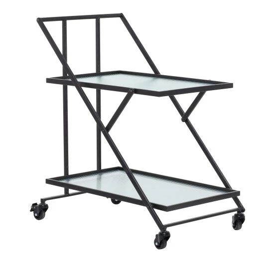 Hot Sale 👍 Studio 350 Black Metal Industrial Modern 2 Tier Storage Serving Bar Cart - 25 X 18 X 32 ❤️ - Image 2