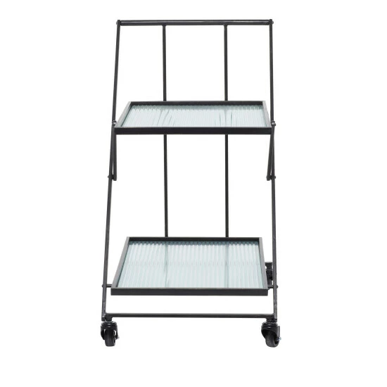 Hot Sale 👍 Studio 350 Black Metal Industrial Modern 2 Tier Storage Serving Bar Cart - 25 X 18 X 32 ❤️ - Image 3