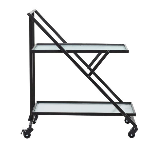 Hot Sale 👍 Studio 350 Black Metal Industrial Modern 2 Tier Storage Serving Bar Cart - 25 X 18 X 32 ❤️ - Image 4