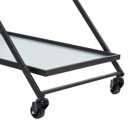Hot Sale 👍 Studio 350 Black Metal Industrial Modern 2 Tier Storage Serving Bar Cart - 25 X 18 X 32 ❤️ - Image 5